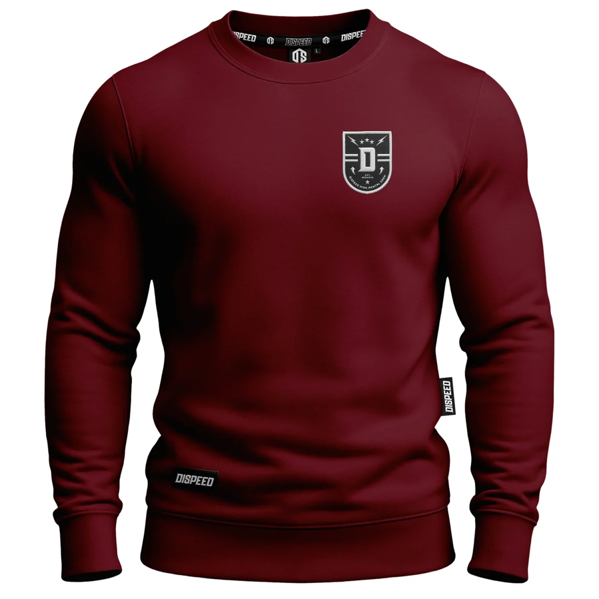 Bawełniana bluza bez kaptura Dispeed Shield - Bordowa