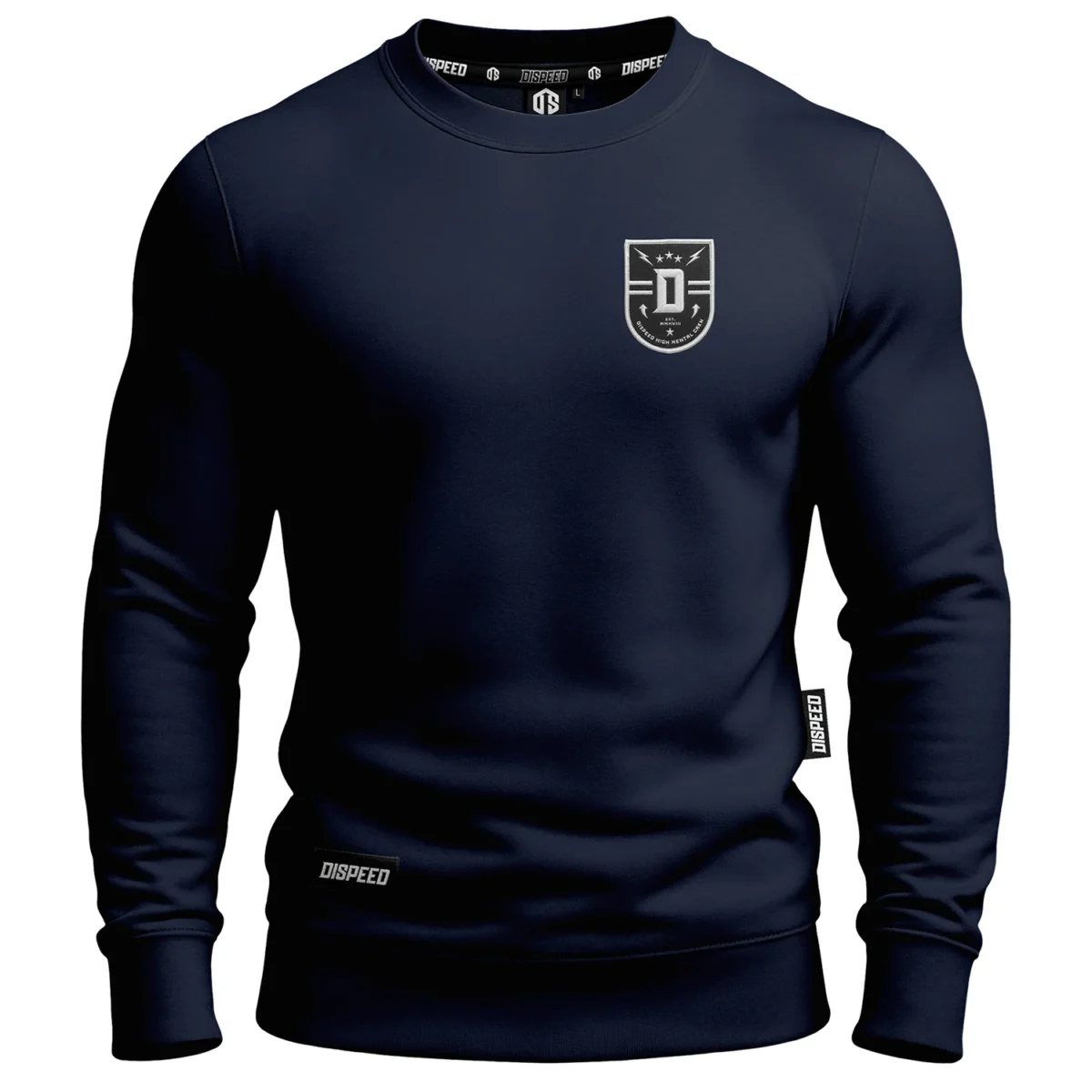 Bawełniana bluza bez kaptura Dispeed Shield - Granatowa