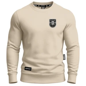 Bawełniana bluza bez kaptura Dispeed Shield - Beżowa