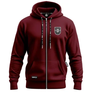 Lekka bluza z kapturem na zamek Dispeed Shield - Bordowa
