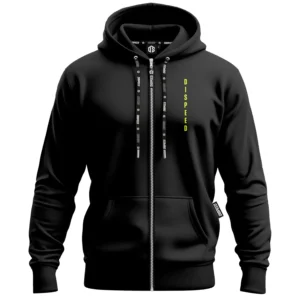 Lekka bluza z kapturem na zamek Authentic - Czarna
