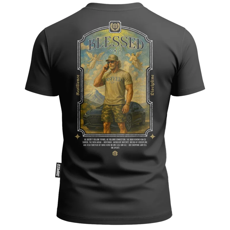 T-shirt bawełniany Dispeed Blessed - Grafitowy