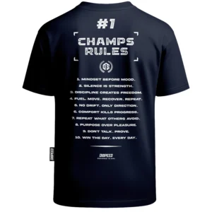 T-shirt Oversize Champ Rules - Granatowy