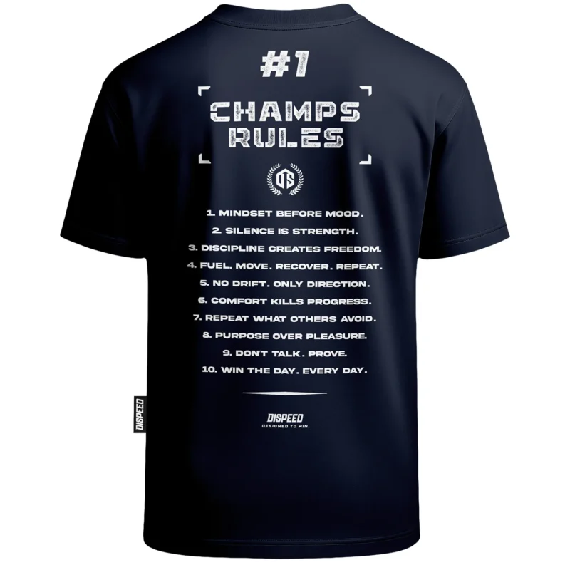 T-shirt Oversize Champ Rules - Granatowy