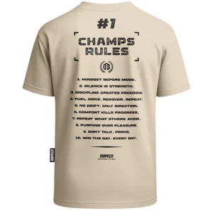 T-shirt Oversize Champ Rules - Beżowy