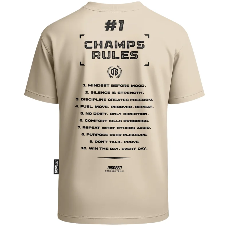 T-shirt Oversize Champ Rules - Beżowy