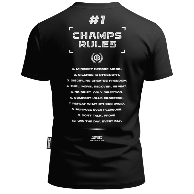 T-shirt bawełniany Dispeed Champ Rules - Czarny