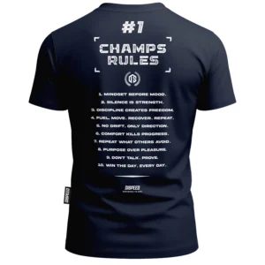 T-shirt bawełniany Dispeed Champ Rules - Granatowy
