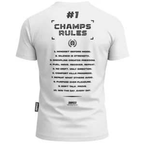 T-shirt bawełniany Dispeed Champ Rules - Biały