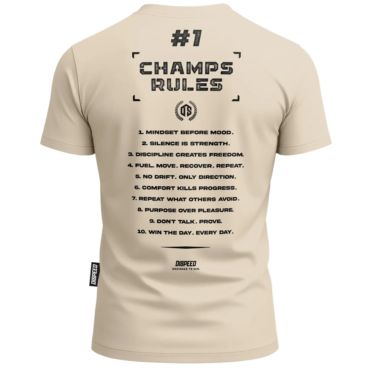 T-shirt bawełniany Dispeed Champ Rules - Beżowy