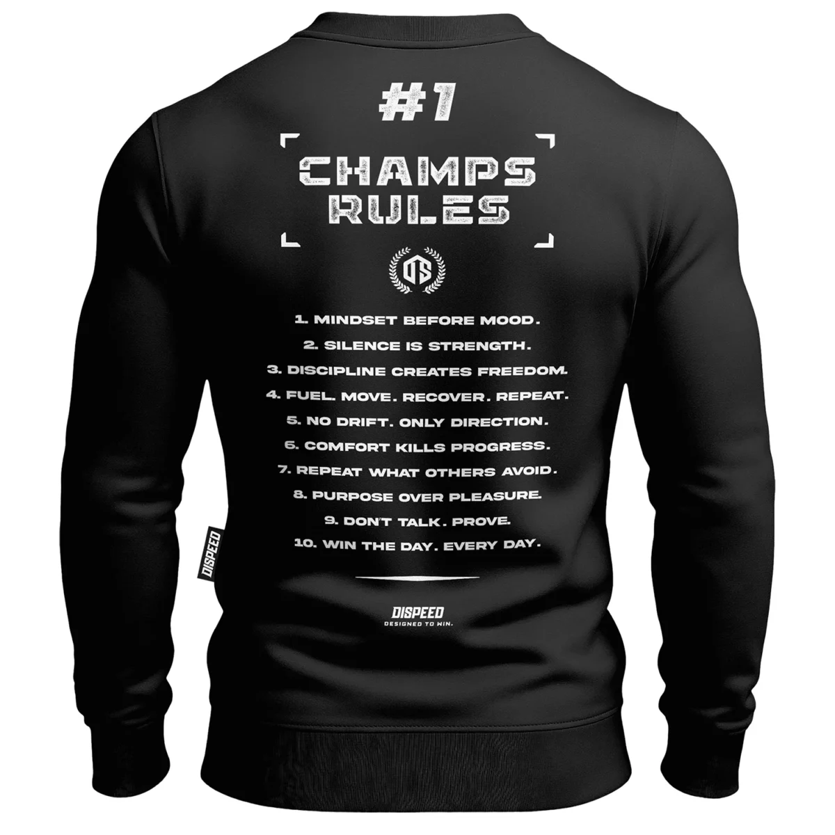 Bawełniana bluza bez kaptura Champ Rules - Czarna