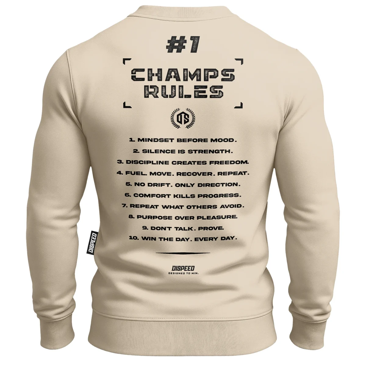 Bawełniana bluza bez kaptura Champ Rules - Beżowa