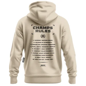 Lekka bluza z kapturem na zamek Champ Rules - Beżowa