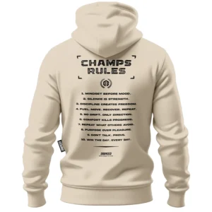 Bawełniana bluza z kapturem Champ Rules - Beżowa