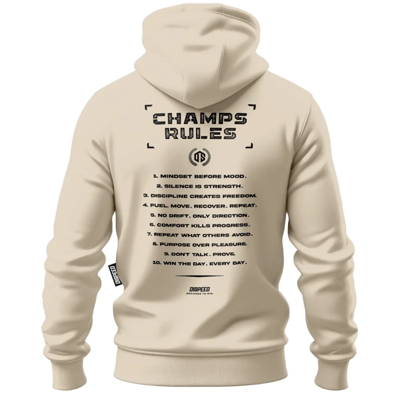 Bawełniana bluza z kapturem Champ Rules - Beżowa