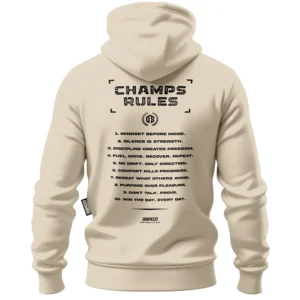 Bawełniana bluza z kapturem na zamek Champ Rules - Beżowa