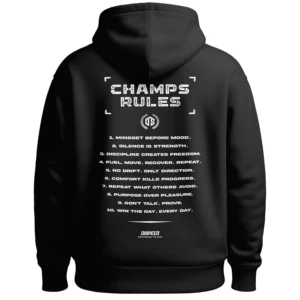 Bluza z kapturem Oversize Champ Rules - Czarna