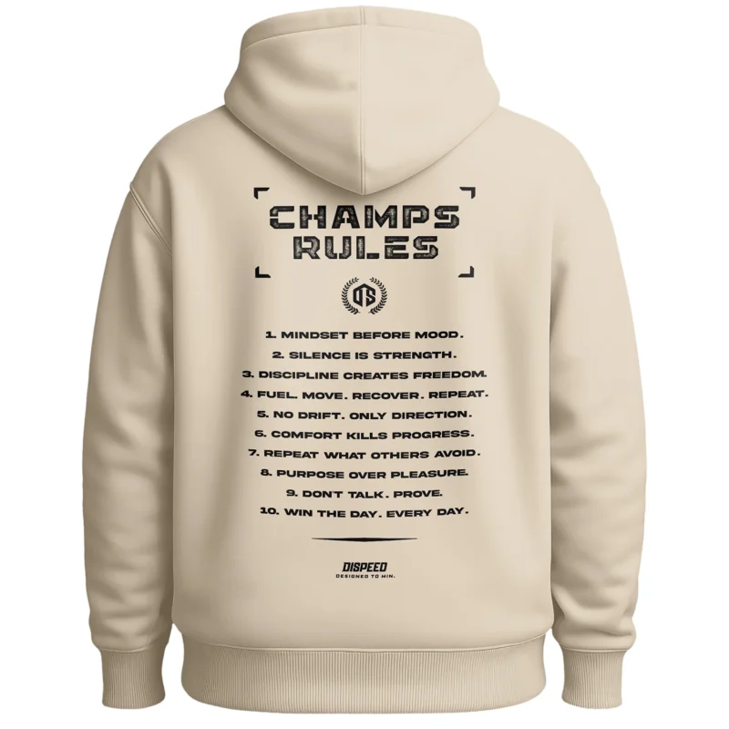 Bluza z kapturem Oversize Champ Rules - Beżowa