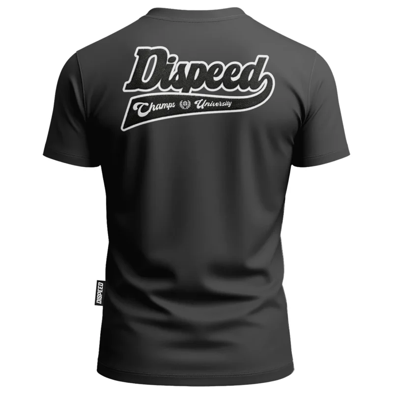 T-shirt bawełniany Dispeed Champs University Chenille -Grafitowy