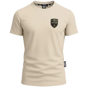 T-shirty bawełniany Mflex Shield - Beżowa