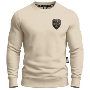 Bawełniana bluza bez kaptura Mflex Shield - Beżowa