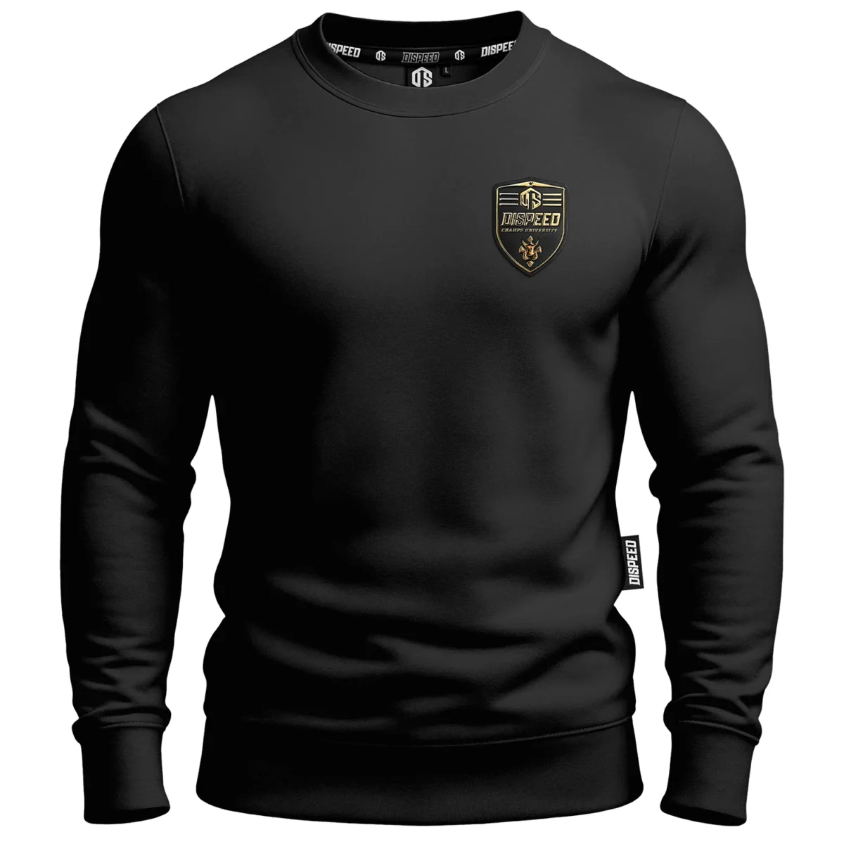 Bawełniana bluza bez kaptura Mflex Shield - Czarna