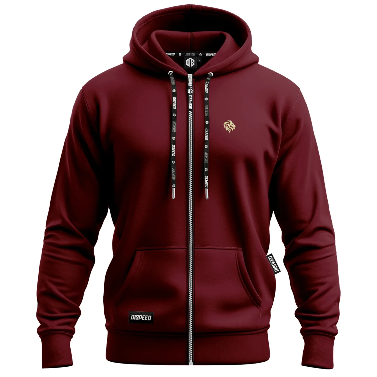 Lekka bluza z kapturem na zamek Always Lead - Bordowa