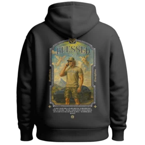 Bluza z kapturem Oversize Blessed - Grafitowa