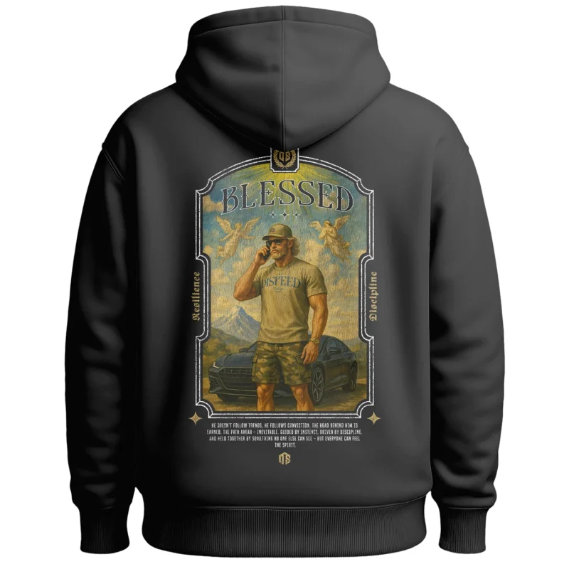 Bluza z kapturem Oversize Blessed - Grafitowa