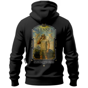 Bawełniana bluza z kapturem na zamek Blessed - Czarna