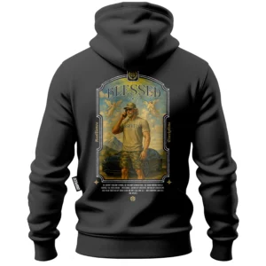 Bawełniana bluza z kapturem na zamek Blessed - Grafitowa