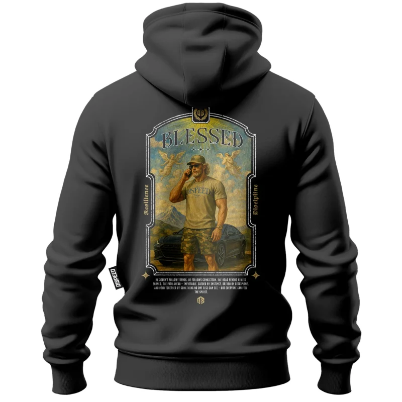 Bawełniana bluza z kapturem na zamek Blessed - Grafitowa