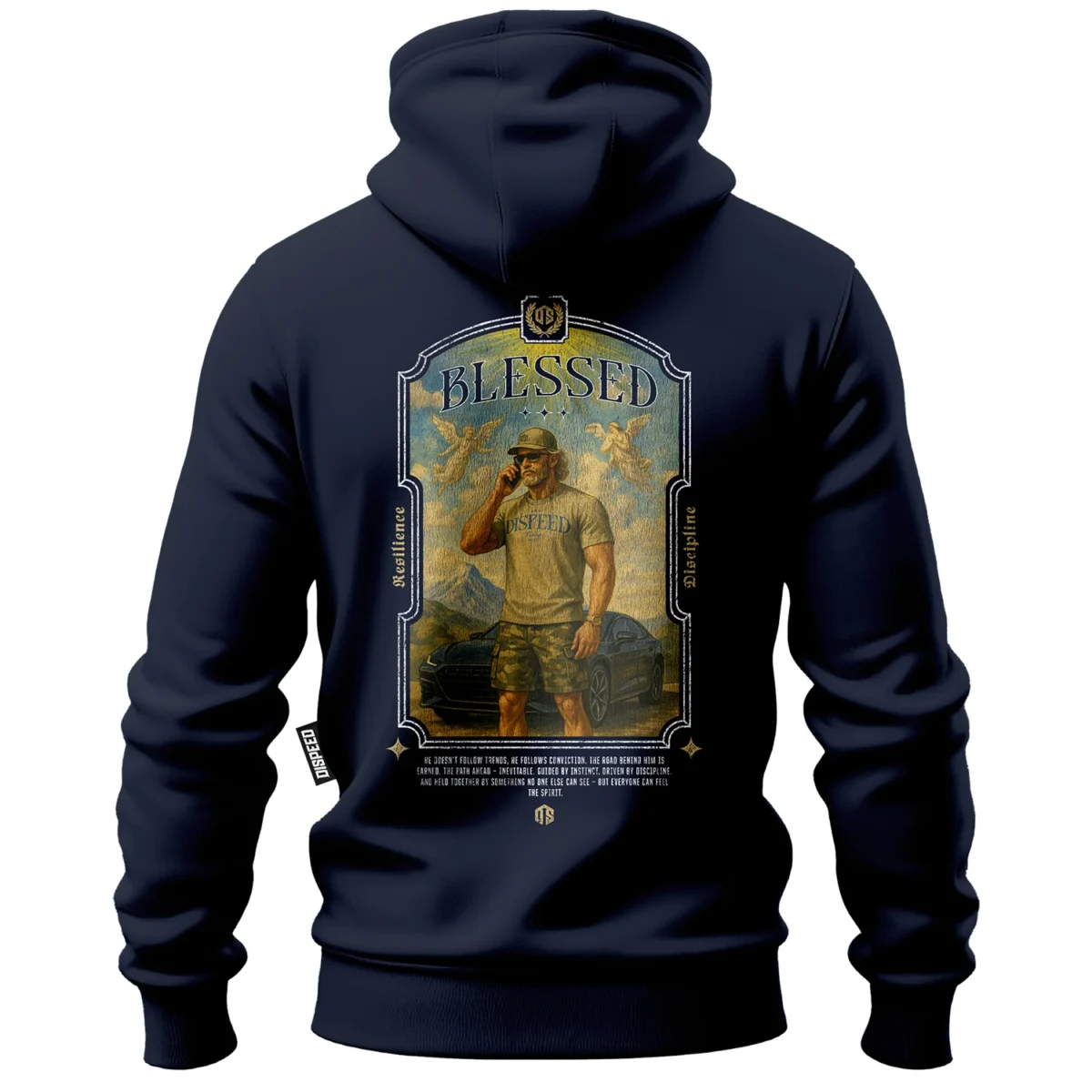 Bawełniana bluza z kapturem Blessed - Granatowa