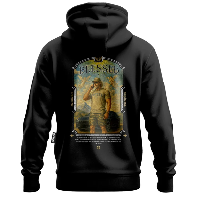 Lekka bluza z kapturem na zamek Blessed - Czarna