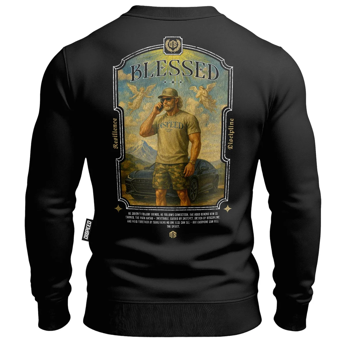 Bawełniana bluza bez kaptura Blessed - Czarna