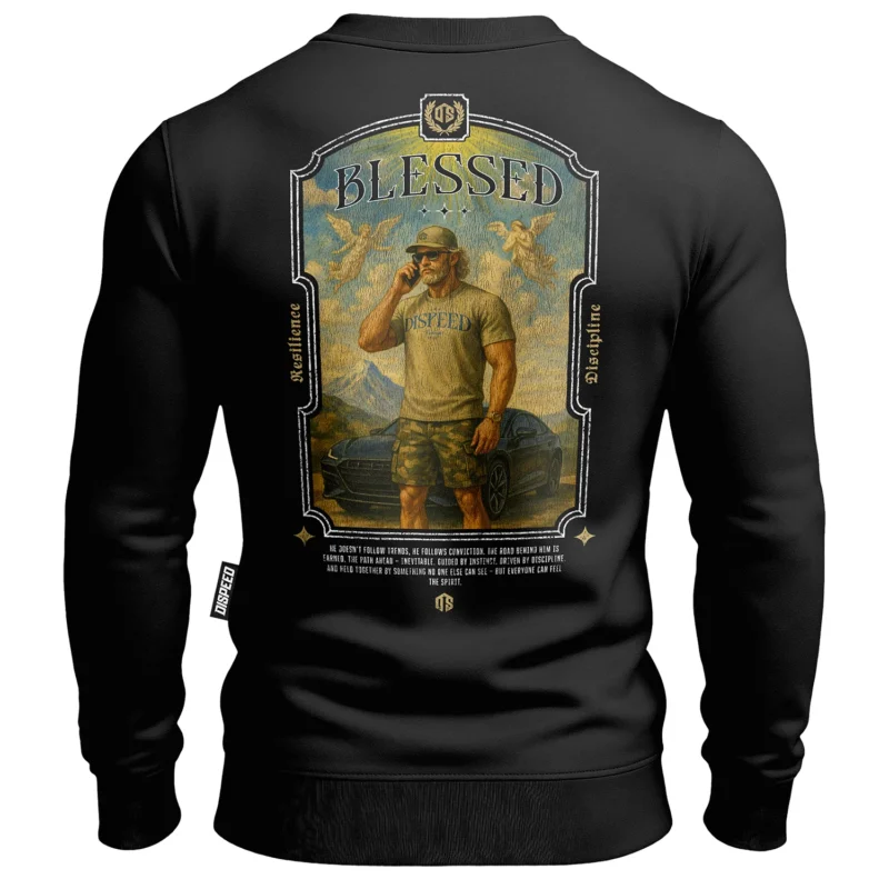 Bawełniana bluza bez kaptura Blessed - Czarna