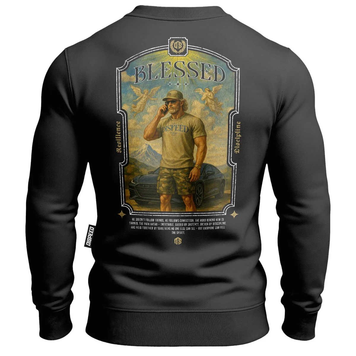 Bawełniana bluza bez kaptura Blessed - Grafitowa