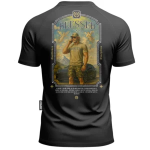 T-shirt SLIM Blessed - Grafitowy