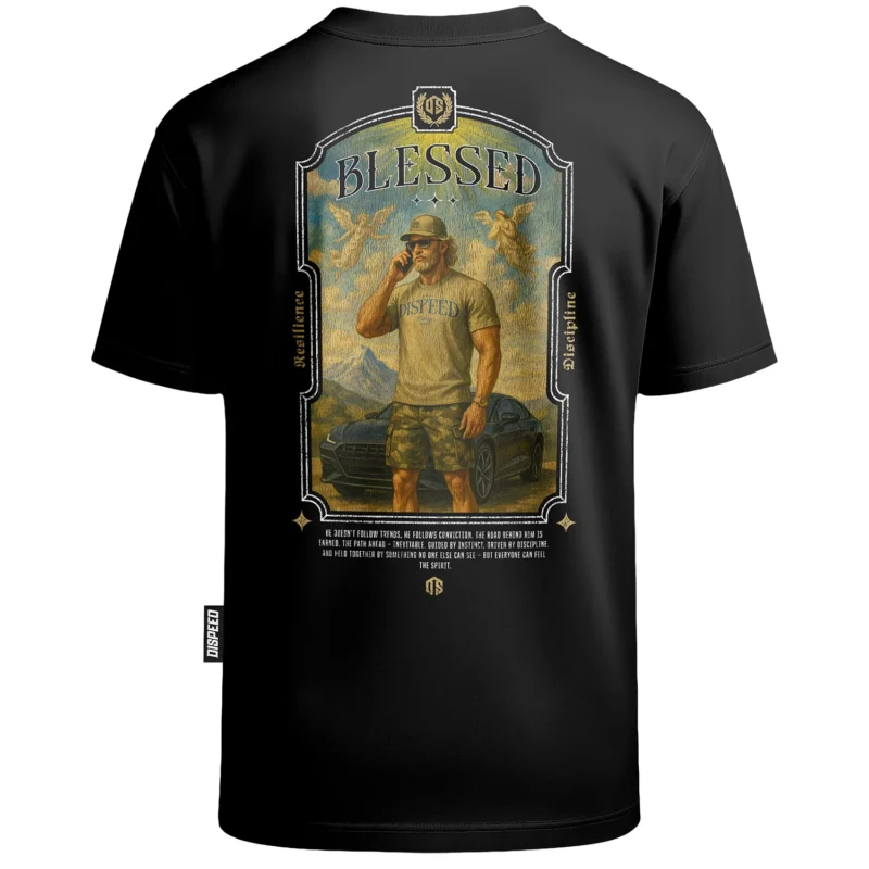 T-shirt Oversize Blessed - Czarny