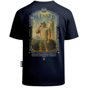 T-shirt Oversize Blessed - Granatowy