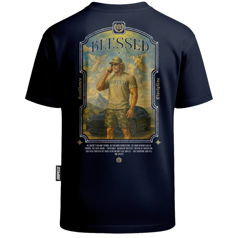 T-shirt Oversize Blessed - Granatowy