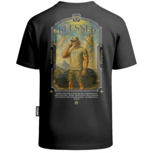 T-shirt Oversize Blessed - Grafitowy