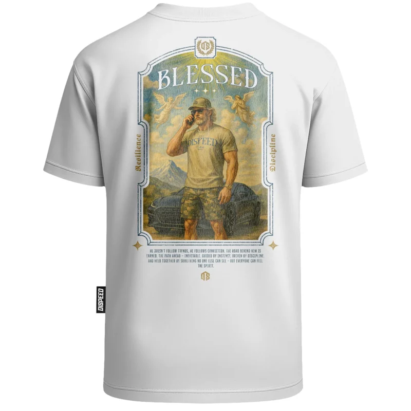 T-shirt Oversize Blessed - Biały