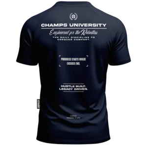 T-shirt SLIM Champs II - Granatowy