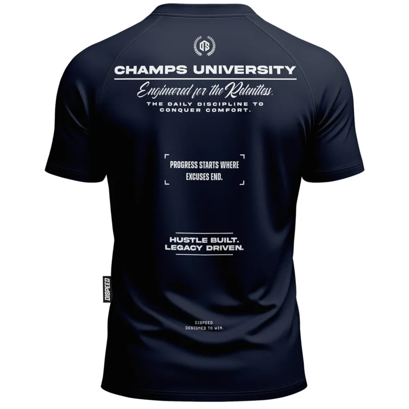 T-shirt SLIM Champs II - Granatowy