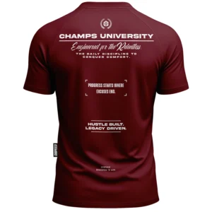 T-shirt SLIM Champs II - Bordowy