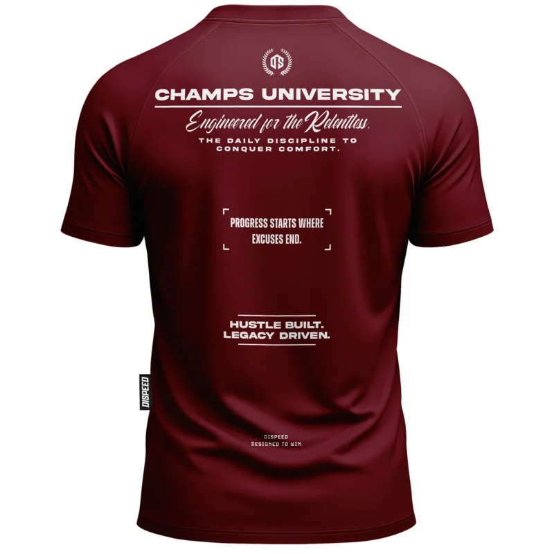 T-shirt SLIM Champs II - Bordowy