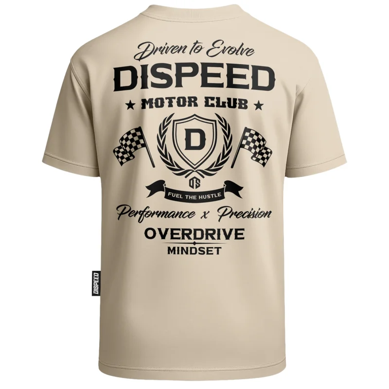 T-shirt Oversize Motor Club - Beżowy