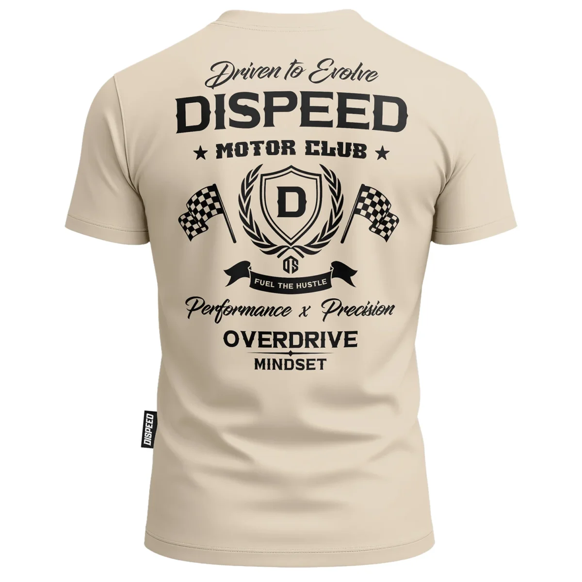 T-shirt bawełniany Motor Club - Beżowy