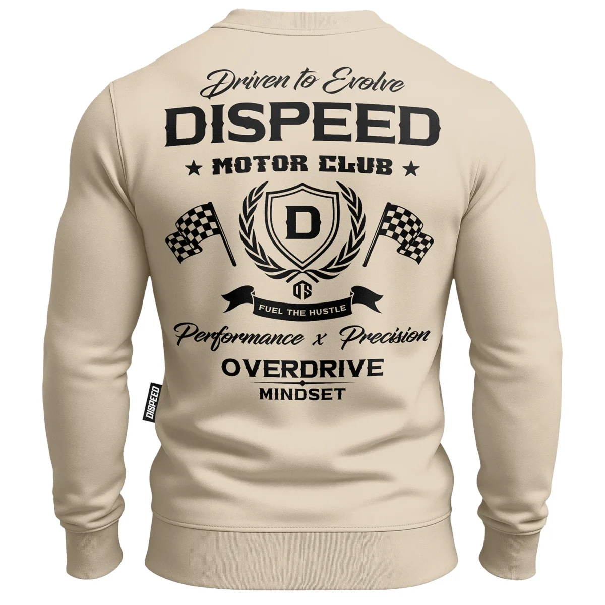 Bawełniana bluza bez kaptura Motor Club - Beżowa